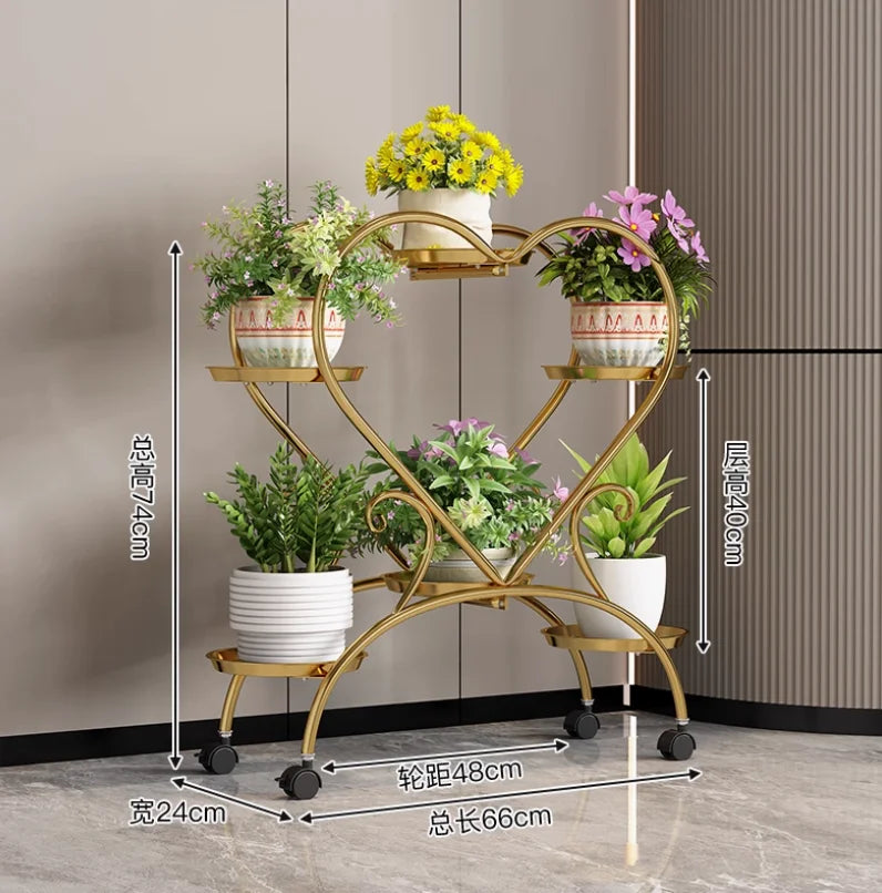 présentoir fleurs moderne blanc doré géométrique 102cm hauteur 65cm largeur