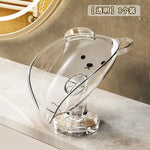porte savon ventouse transparent moderne salle bain ours tête drainage sans perçage