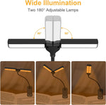 lampe lecture rechargeable 14 led clip noir ajustable couleurs niveaux brightness moderne