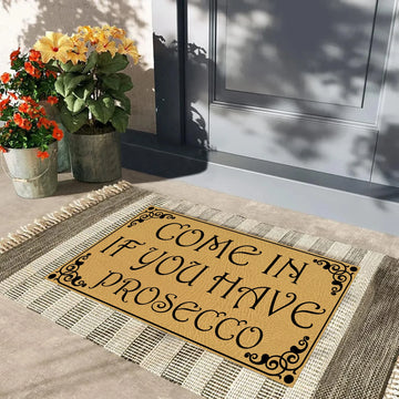 tapis bienvenue floral antidérapant extérieur intérieur humour classique prosecco come in porte
