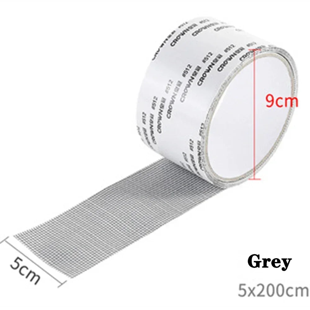 ruban adhésif réparation fenêtre moustiquaire patch imperméable 2m gris maille fine pratique