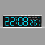 horloge numérique moderne écran led noir blanc vert bleu affichage température usb alarmes luminosité