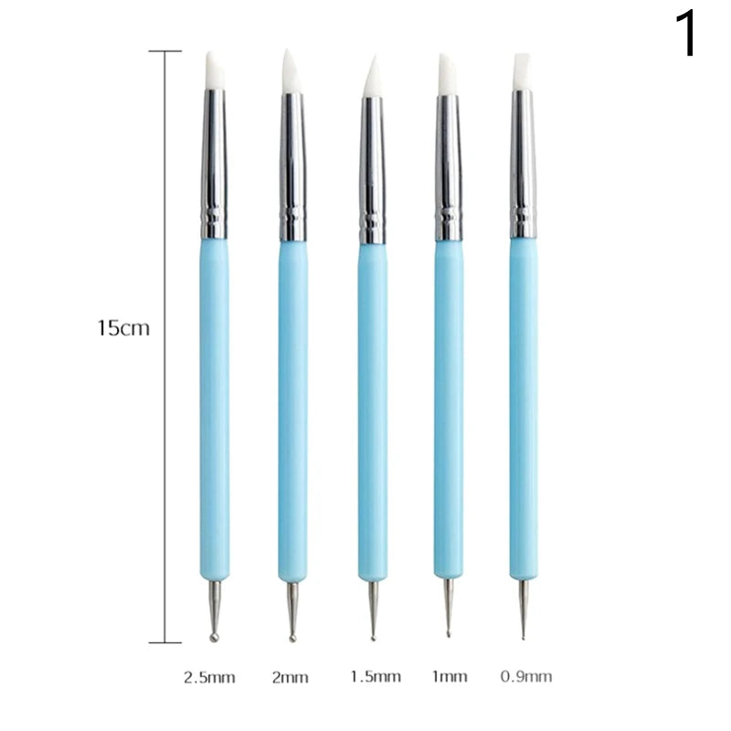 pinceaux modeler sculpture argile bleu clair bleu foncé brun foncé pointus lisses modernes pratiques