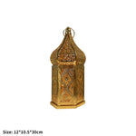 lanternes métal or ajourées marocain oriental décoration intérieur extérieur anneaux accrochage eïd festive