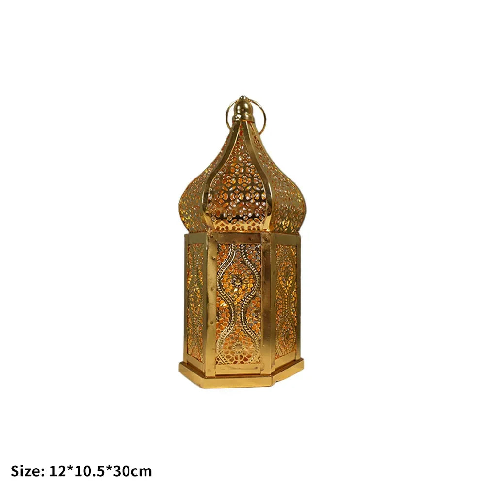 lanternes métal or ajourées marocain oriental décoration intérieur extérieur anneaux accrochage eïd festive