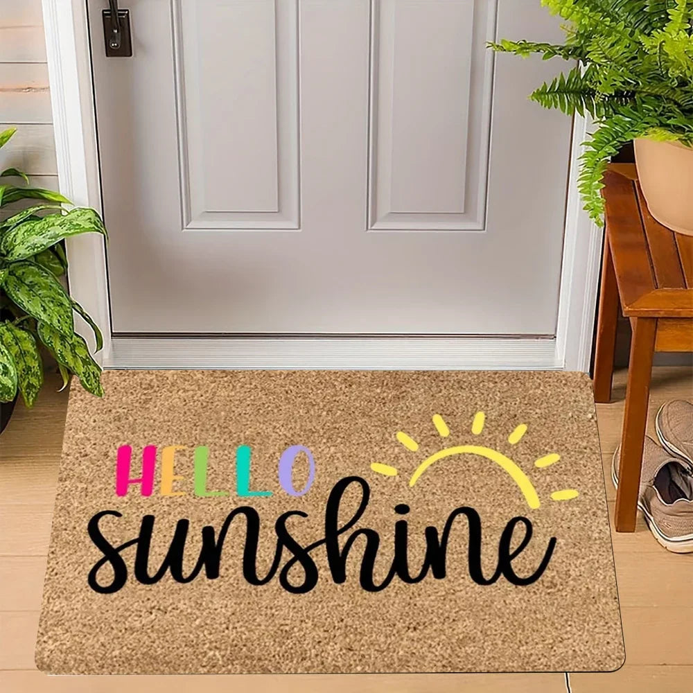 tapis d'entrée moderne fleurs colorées antidérapant résistant polyester confortable