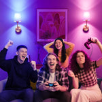 applique murale led rechargeable sans fil rgb télécommande moderne minimaliste argentée blanche simple lisse