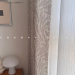 rideau polyester feuilles stylisées beige clair classique opacité salon chambre coucher moderne