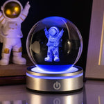 veilleuses boule cristal galactique planètes étoiles moderne lumière led transparentes enfants chambre deco table
