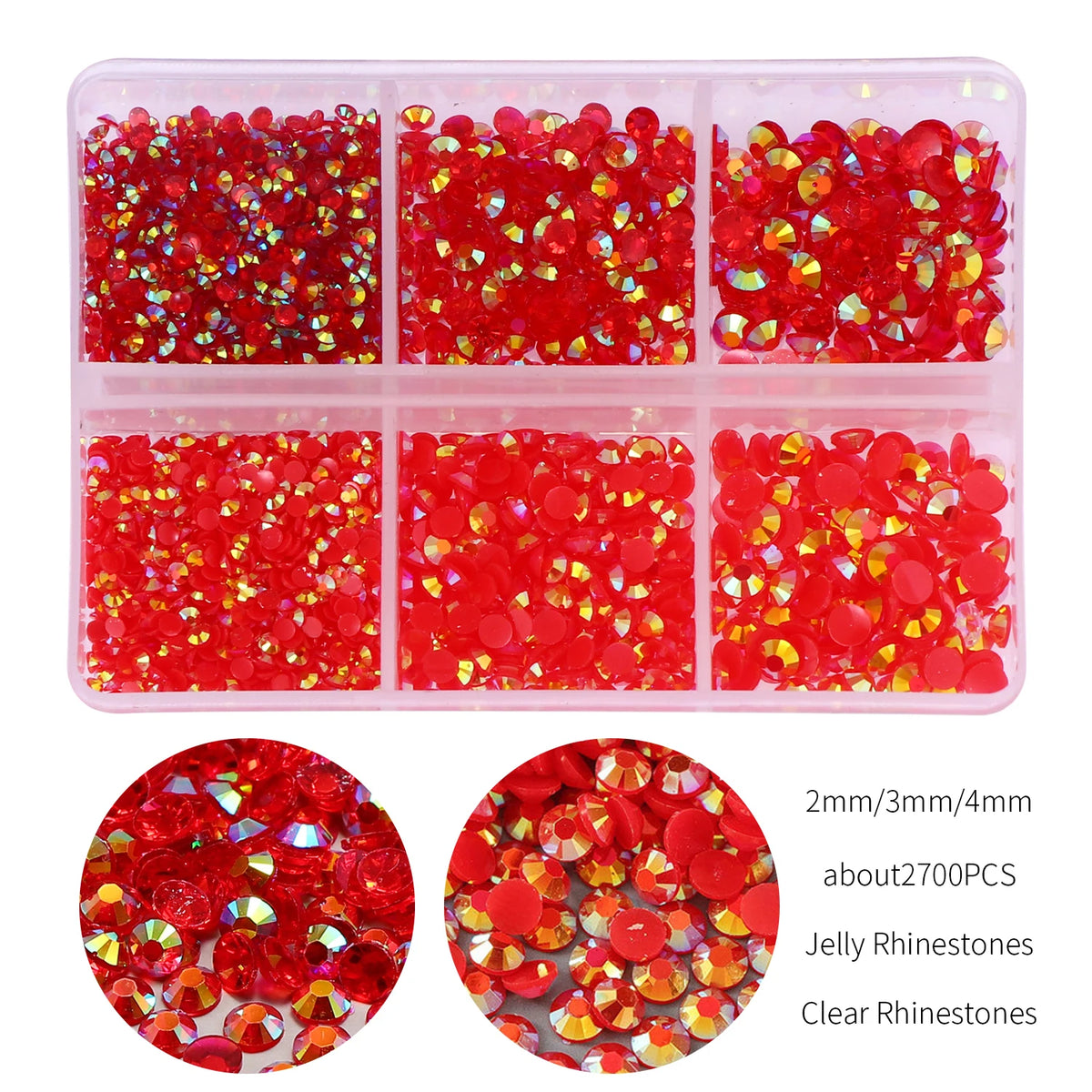 résine multicolores brillantes 4mm 3mm 2mm décoratives nail art bricolage 1000 pièces box