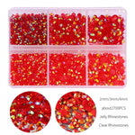résine multicolores brillantes 4mm 3mm 2mm décoratives nail art bricolage 1000 pièces box