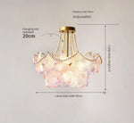 lampe suspendue classique rose fleurs chaîne ajustable blanc doré vintage chambre salon