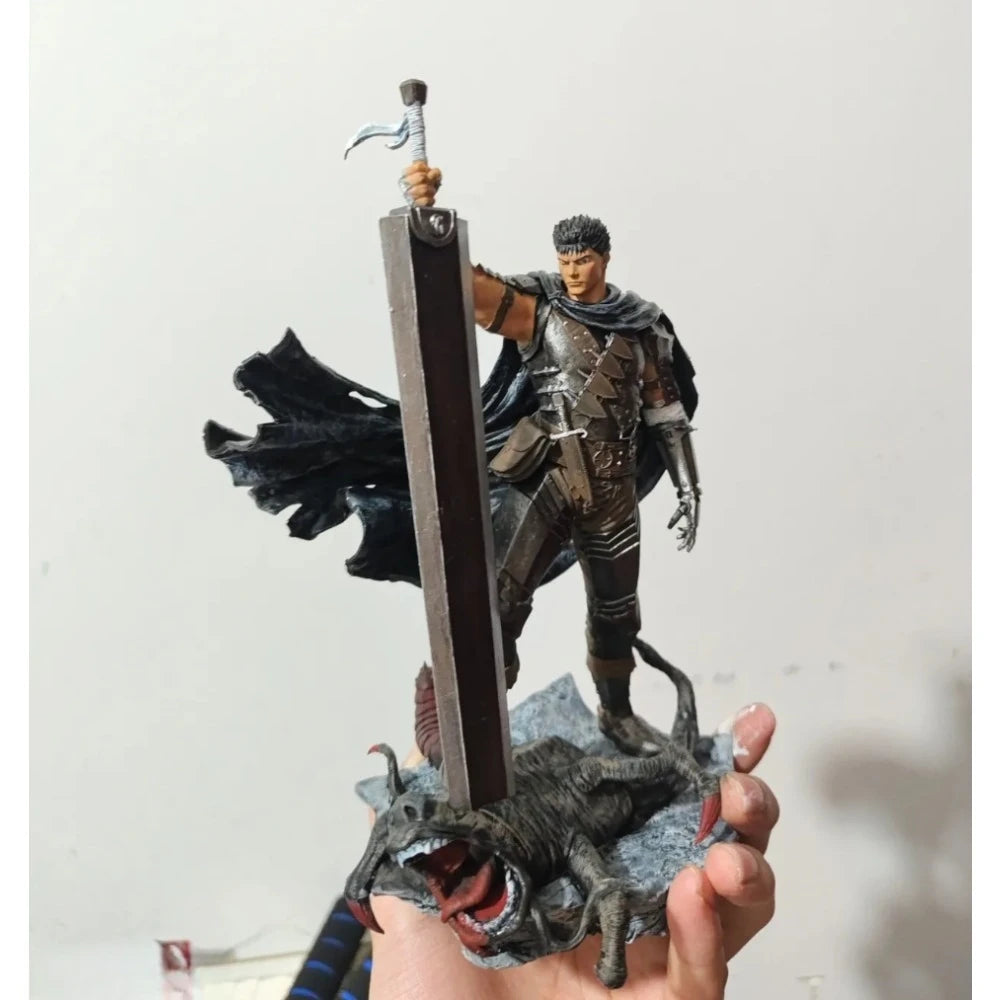 statue résine gris noir figurine articulée épée base sculptée occasion anniversaire thème gens rétro
