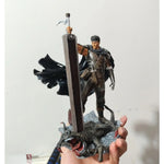 statue résine gris noir figurine articulée épée base sculptée occasion anniversaire thème gens rétro