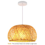 lampe suspendue moderne rustique tissage bambou naturel beige pince lampe