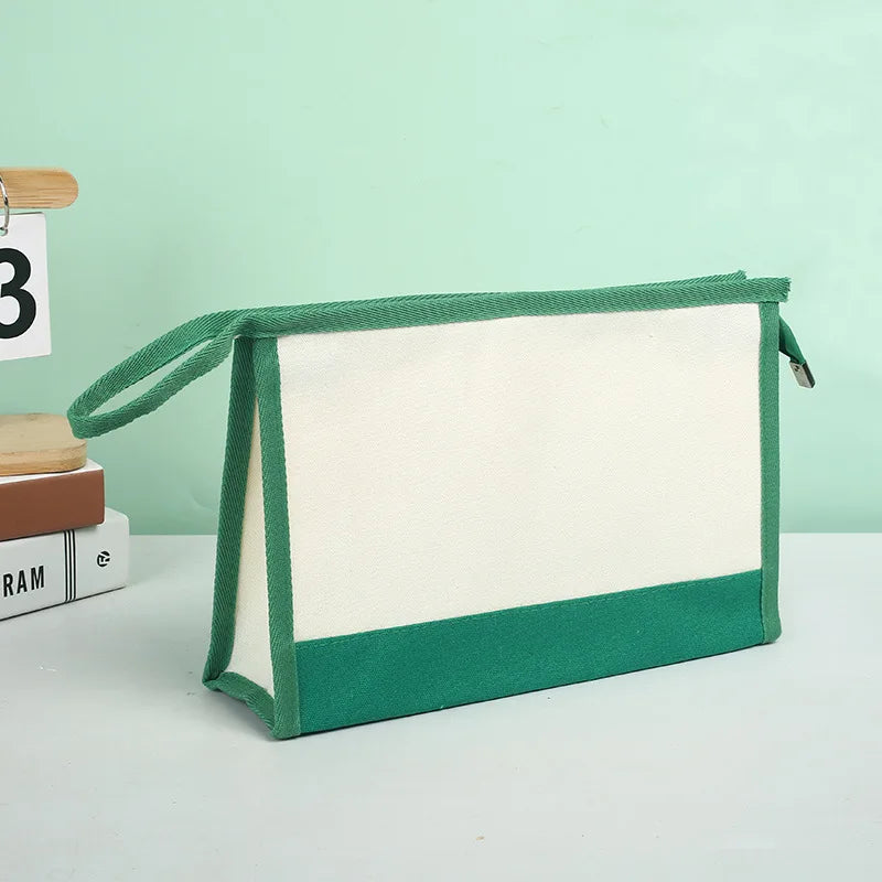 sac main toile polyester fermeture éclair blanc vert noir beige moderne pratique