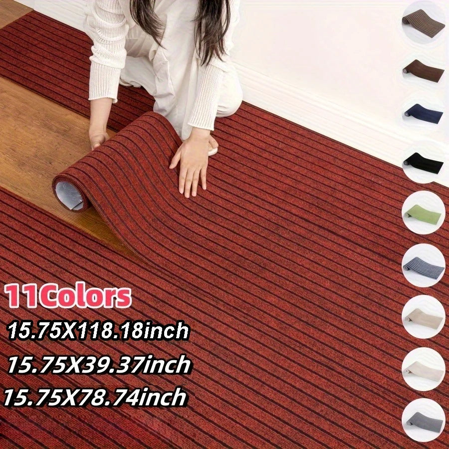 tapis adhésif rouge noir rayé antidérapant polyester intérieur porte salle bain