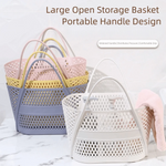 panier rangement maille géométrique blanc rose jaune gris moderne poignées détachables utilisation multiple portable