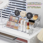 organisateur maquillage transparent palette fards plastique acrylique moderne minimaliste miroir table produits cosmétiques