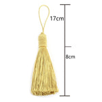 pompons décoratifs tissés dorés opaques 17cm rideaux vêtements artisanal 12 pièces