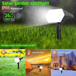 projecteurs solaires led extérieurs réglables decoration jardin ip65 moderne hexagonnels noirs tringle