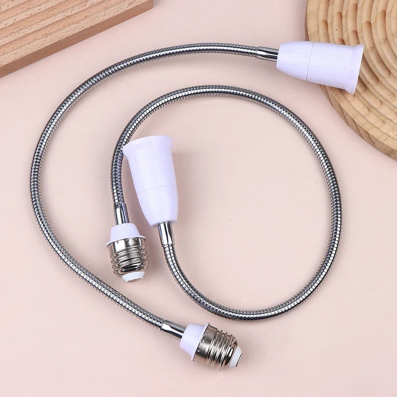 connecteur flexible ampoule e27 blanc argenté texture spirale moderne adhésif 195mm 295mm 395mm 495mm
