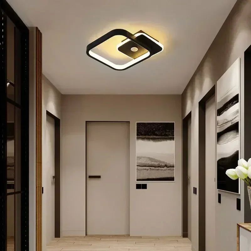 lampe moderne led sensor mouvement blanc noir minimaliste aluminium fer