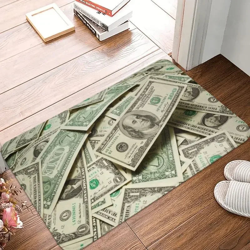 tapis vert moderne billets dollars antidérapant imperméable usage extérieur intérieur porte sol