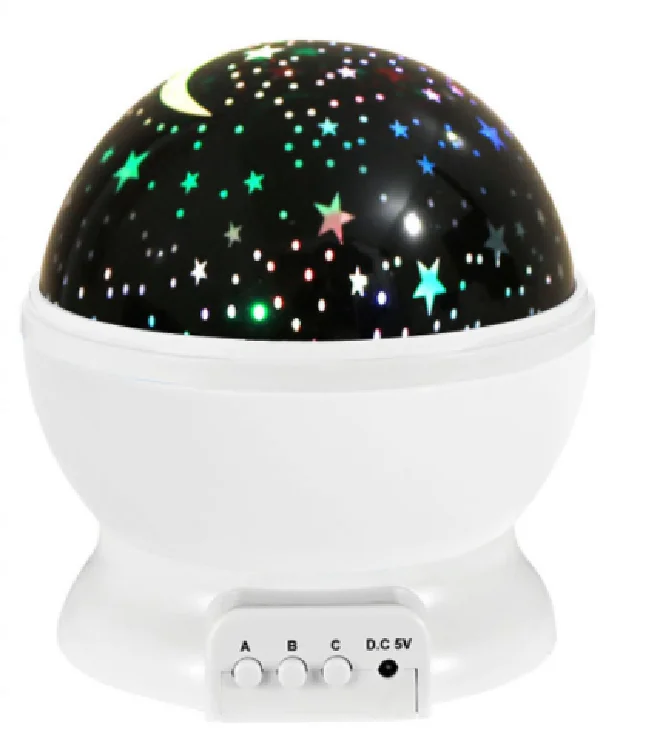 projecteur nuit étoiles lune bleu noir blanc moderne minimaliste led rechargeable interrupteurs alimentation