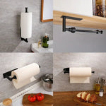 porte serviettes cuisine noir métal moderne vis fixation organisateur