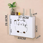meuble rangement mural blanc moderne motifs décoratifs boîte raccordement prise électrique fixations