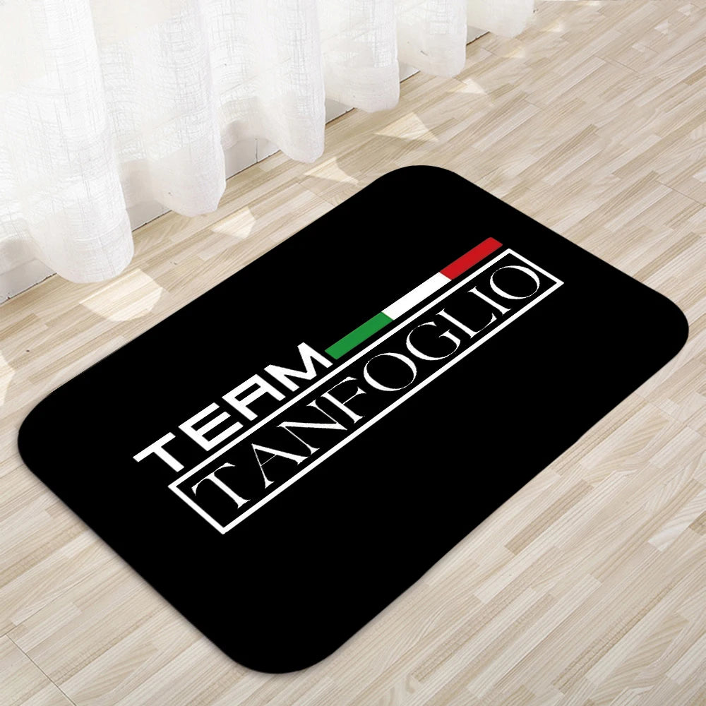 tapis moderne antidérapant mousse pe polyester noir blanc rouge vert bleu floral