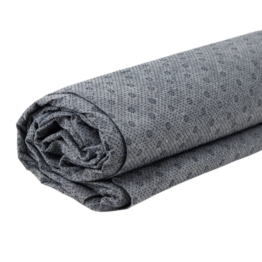 tissu polyester coton antidérapant 1m largeur gris clair moderne petits motifs floraux non blanchi