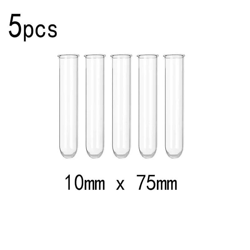 tubes essai verre borosilicate transparent fond rond utilisation laboratoire plantes hydroponiques décoration pièces