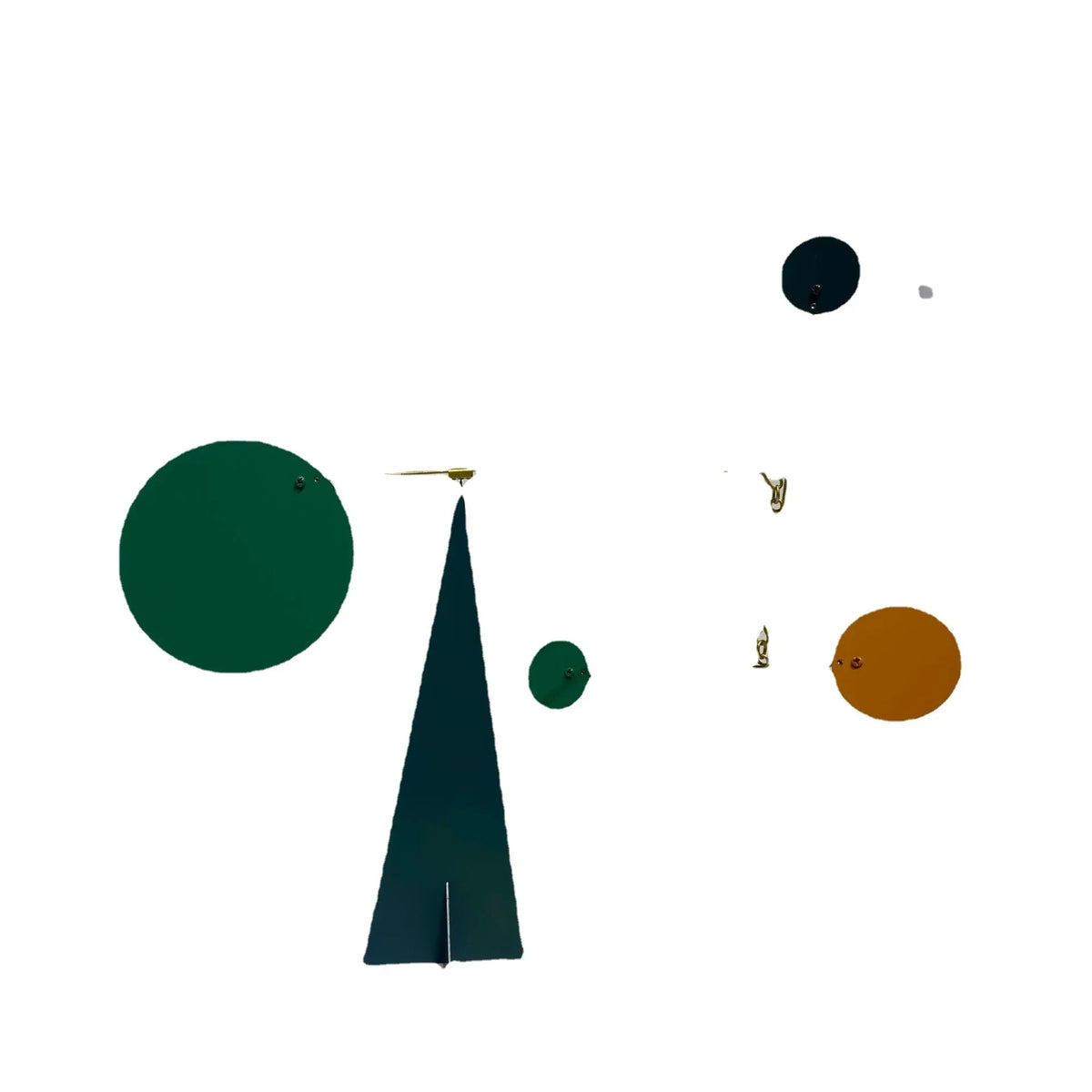 mobiles decoratifs geometriques minimalistes modernes sculptures cinetiques formes colorées structure metallique dorée