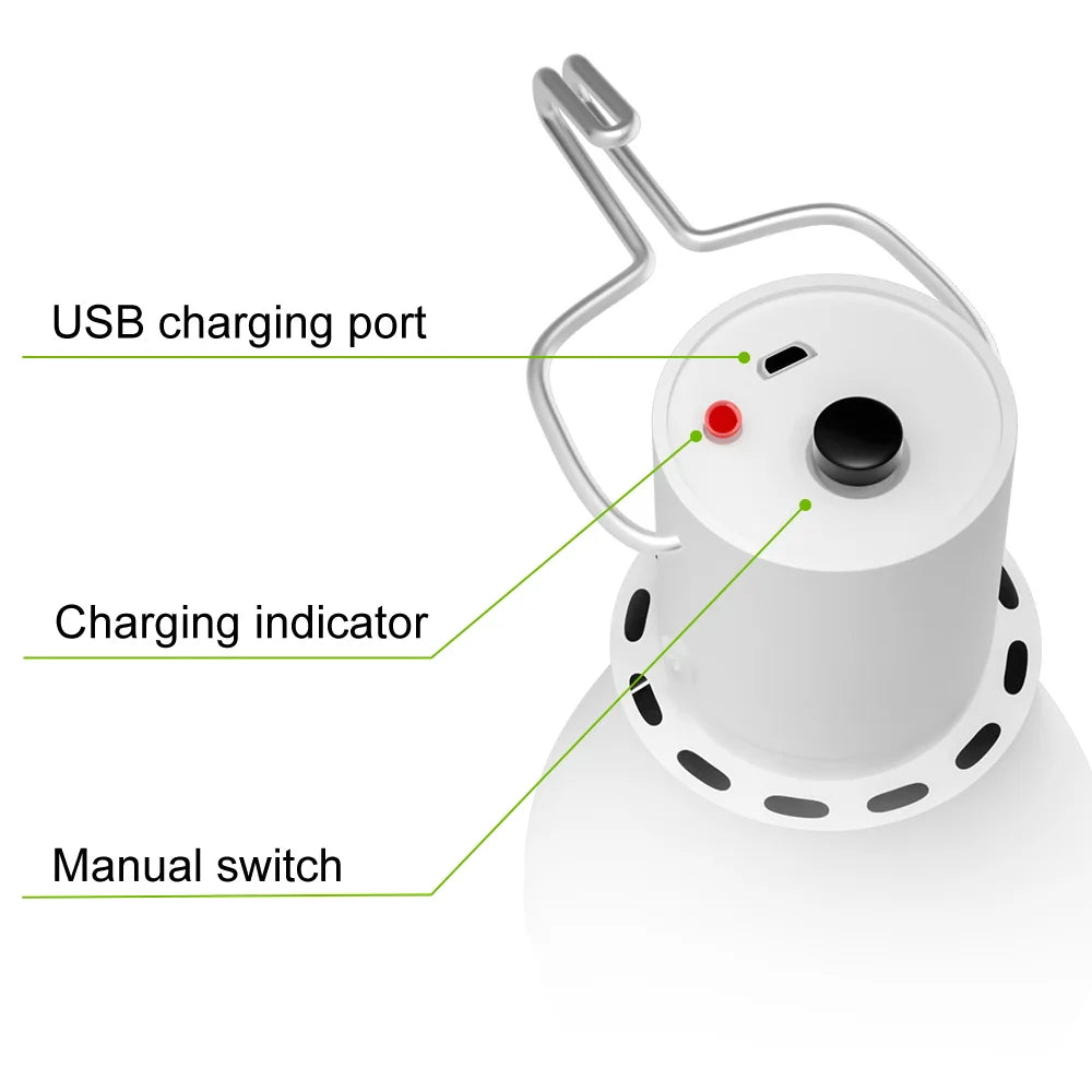 ampoule solaire led portable ip65 moderne crochet indicateur charge blanc