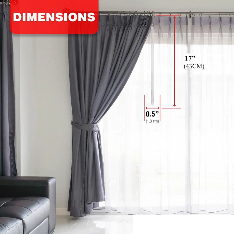 tige rideau transparente classique clips métalliques sans motif 43cm longueur classic decorationintérieur