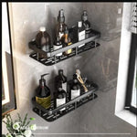 étagère salle bain adhésive noire moderne support rangement triangle porte savon panier douche étanche