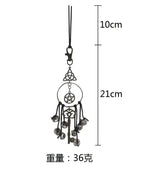 porte clés vintage pentagramme clé antique clochettes boho chic ornement métallique doré chaîne noire