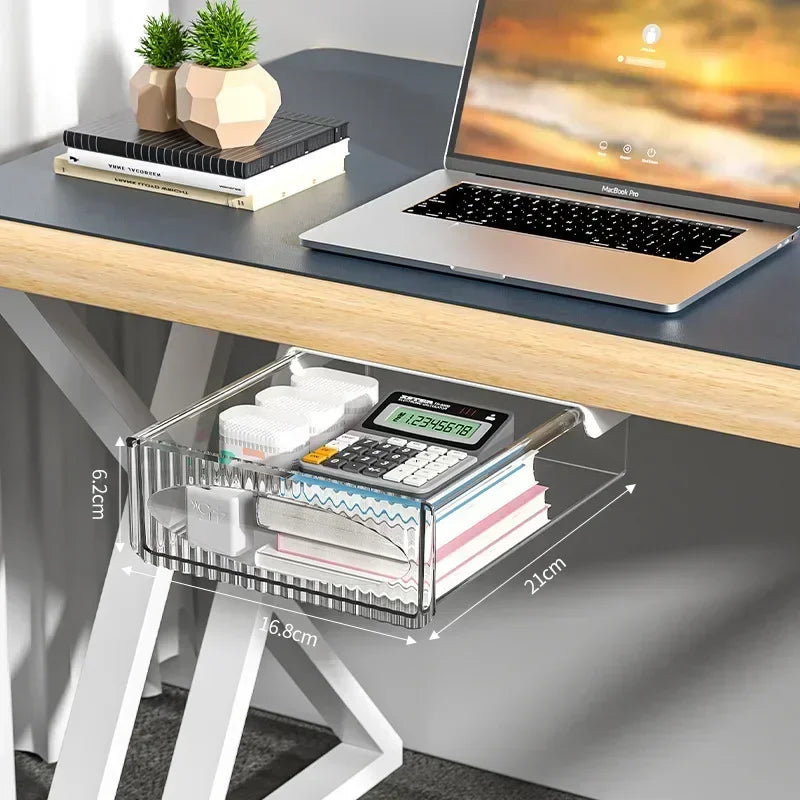 boîte rangement transparent moderne clips calculatrice lunettes stylos disques grande capacité