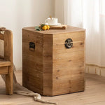 table basse vintage bois vieilli rustique organisation canapé coffre hexagonal aspect industriel
