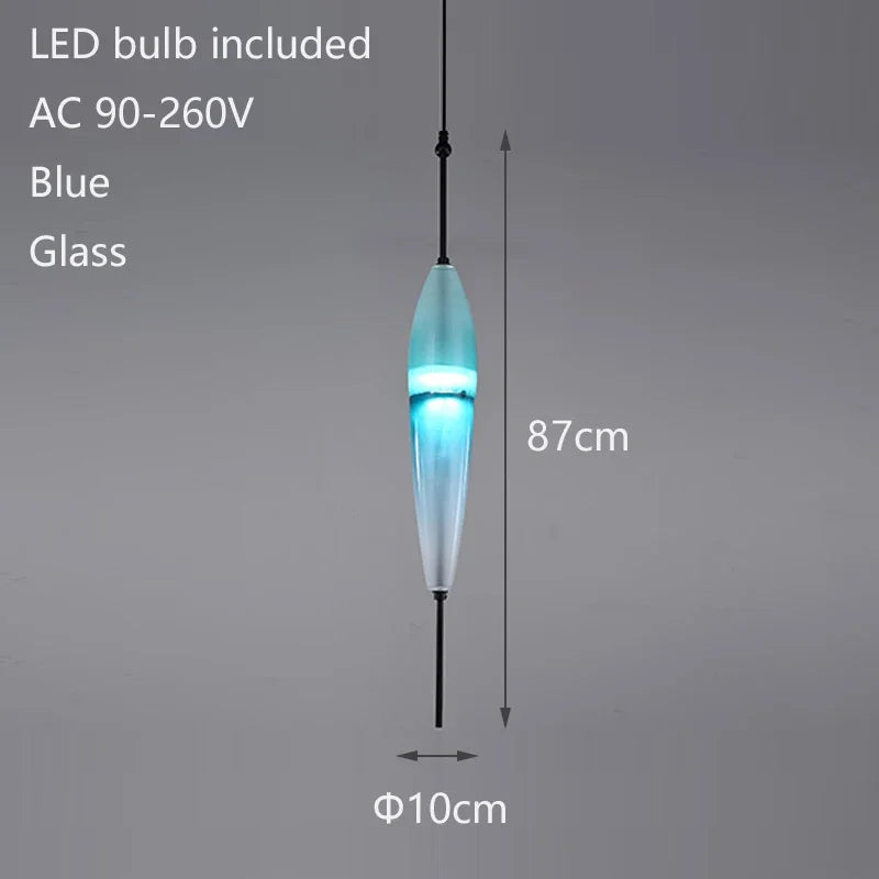 suspension lumineuse bleu blanc gris gradation couleur moderne minimaliste translucide chambre salon