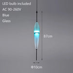 suspension lumineuse bleu blanc gris gradation couleur moderne minimaliste translucide chambre salon