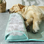 tapis refroidissant chien vert maille fine géométrique moderne confortablewasheringtintint
