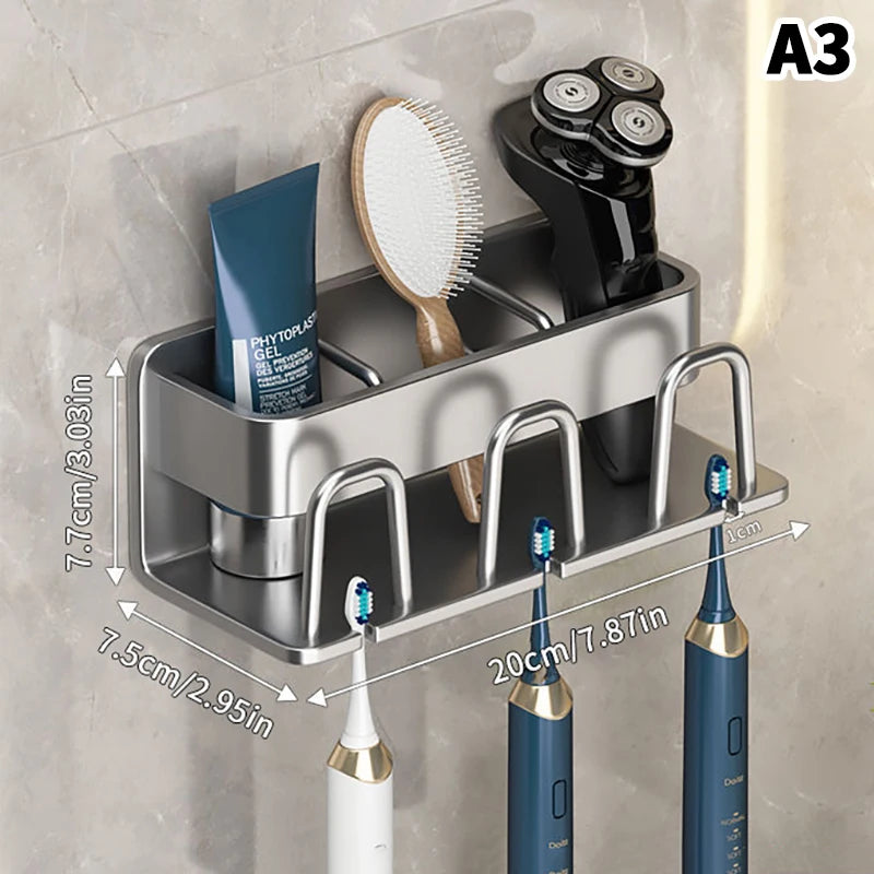 porte brosses dents gris moderne adhésif brosses dents flacon crème brosse coiffure rasoir électrique