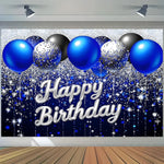 Bannière fond anniversaire bleu marine argent Ombre Interieur