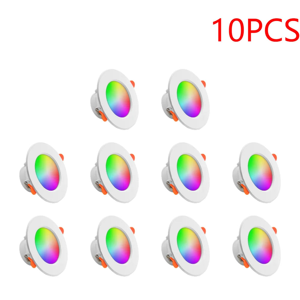 Spot LED Blanc Multicolore Compatible Bluetooth Fixation Vis Moderne 10W 113x50mm
