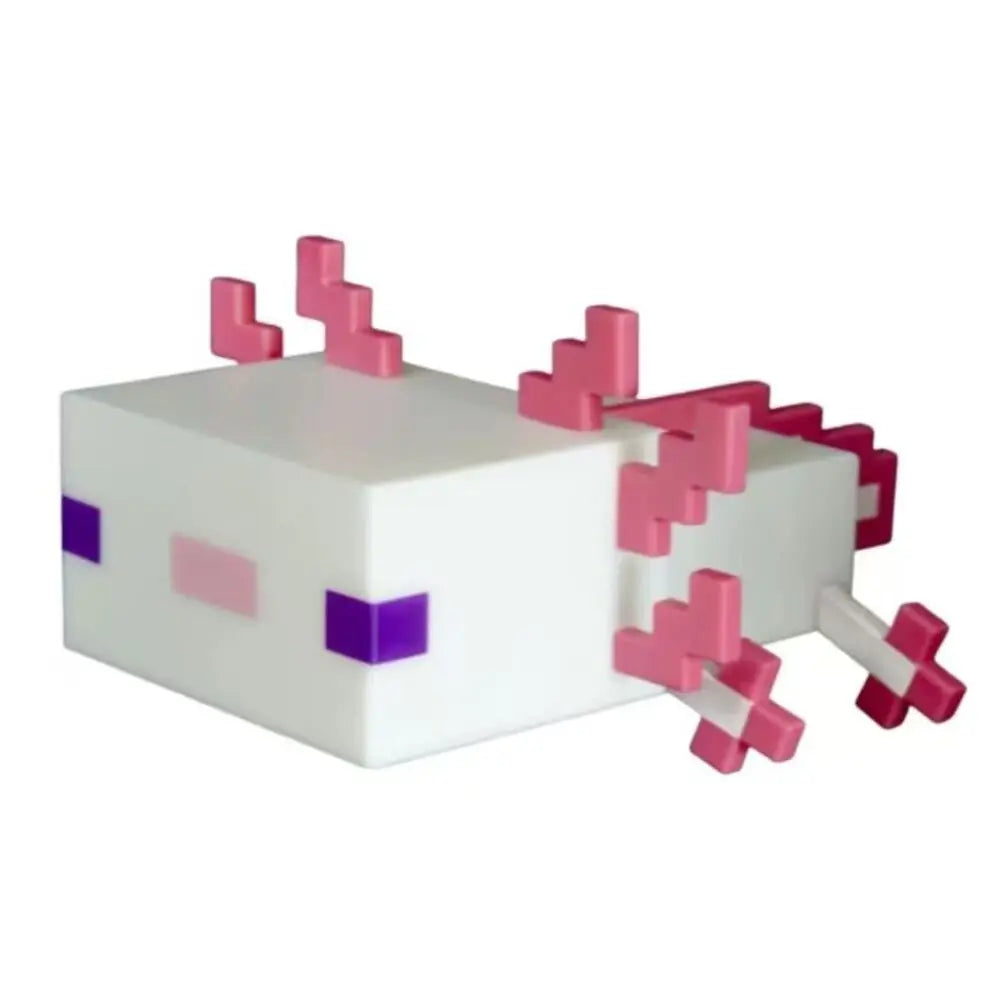 lampe nuit pixel art salamandre blanc rose violet câble usb