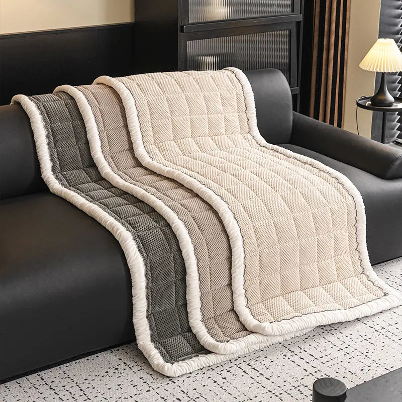 coussin canapé beige gris moderne adhésif tapis chaussons salon contemporain