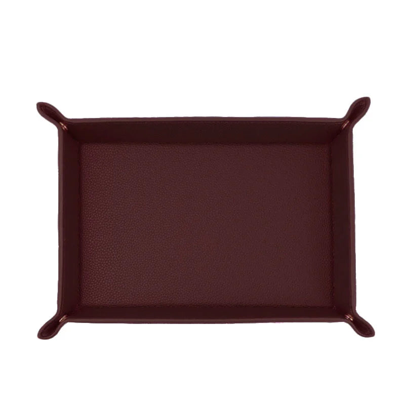 plateau rangement cuir bleu marine rose moderne dorés bijoux accessoires cosmétiques organiser pièces monnaie